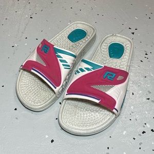 Vintage 90s Rider Slip On Sandals Women’s Size 8 PVC Pink Green Purple